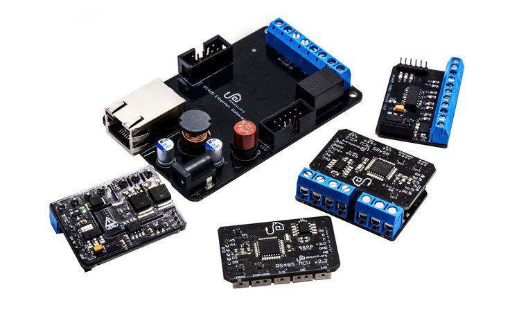 RS485 Ethernet Gateway z pozostałymi shieldami GetWired