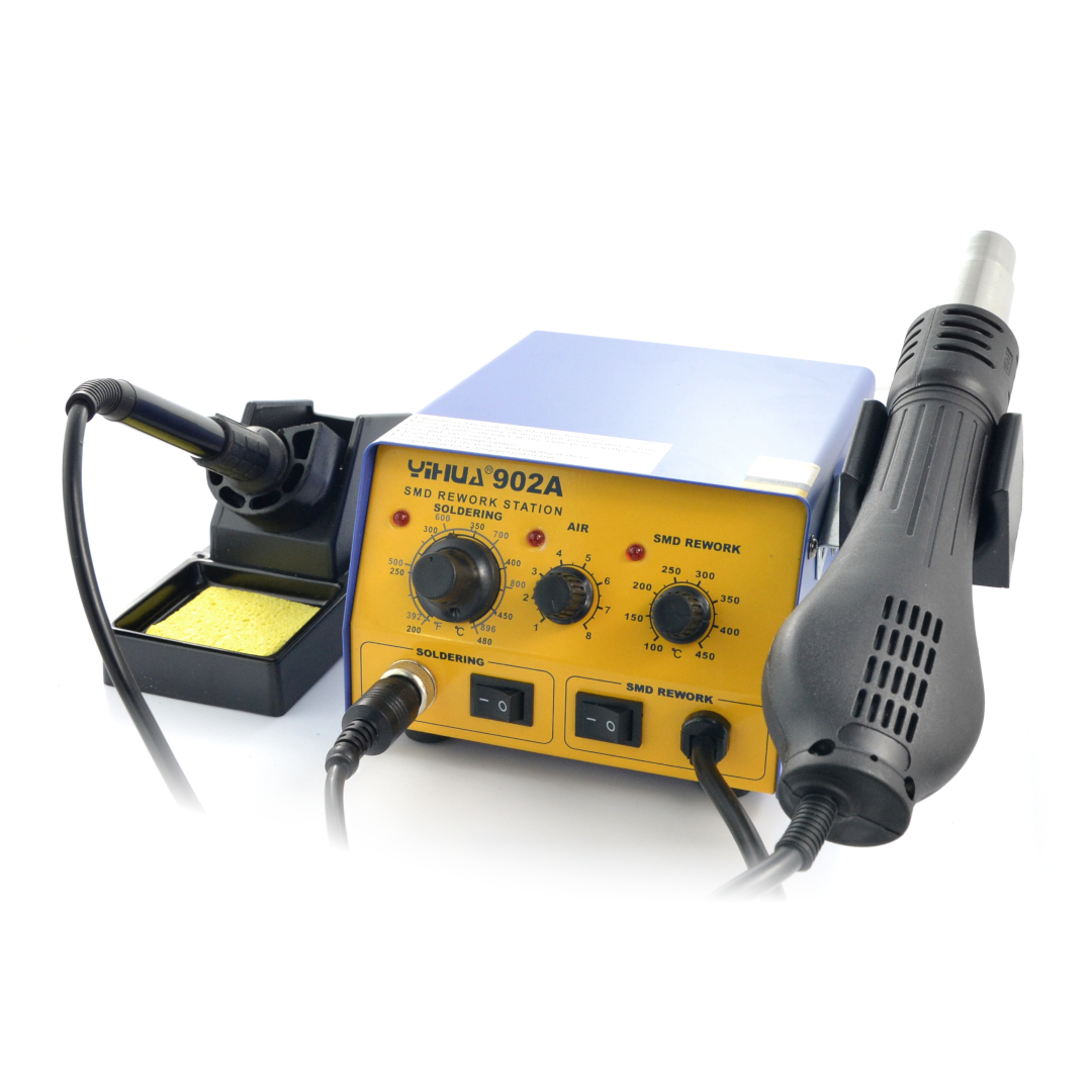 Stacja lutownicza 2w1 hotair i grotowa Yihua 902A - 700W